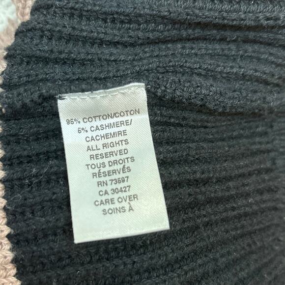 Raffi Cashmere Womens Black Multicolor Stripe  Colorblock Short Sweater Top XS - Picture 6 of 7